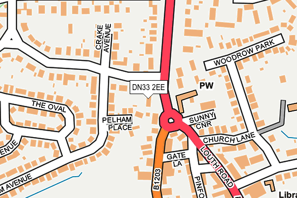 DN33 2EE map - OS OpenMap – Local (Ordnance Survey)
