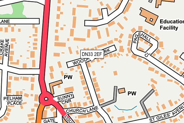 DN33 2EF map - OS OpenMap – Local (Ordnance Survey)