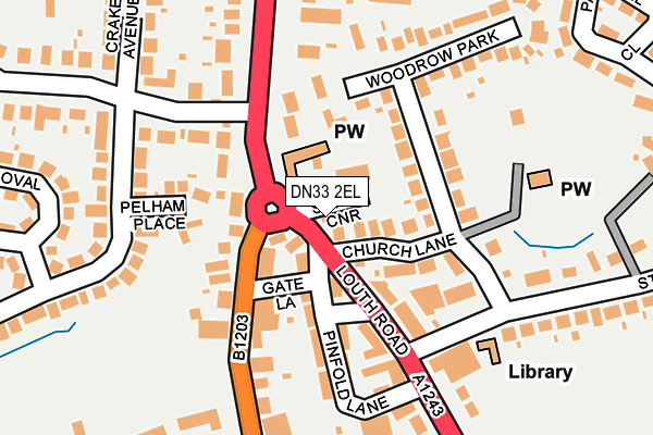 DN33 2EL map - OS OpenMap – Local (Ordnance Survey)