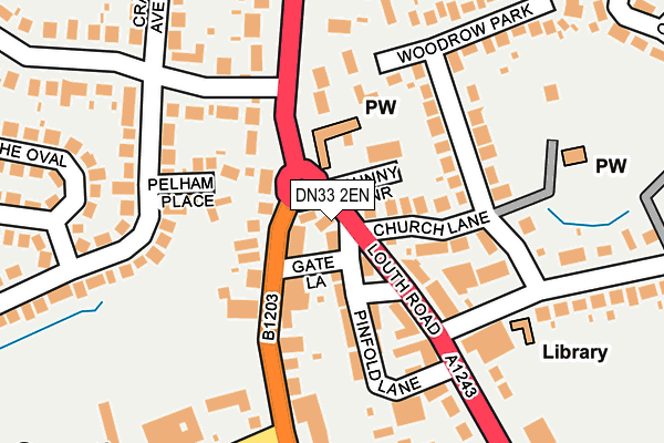 DN33 2EN map - OS OpenMap – Local (Ordnance Survey)