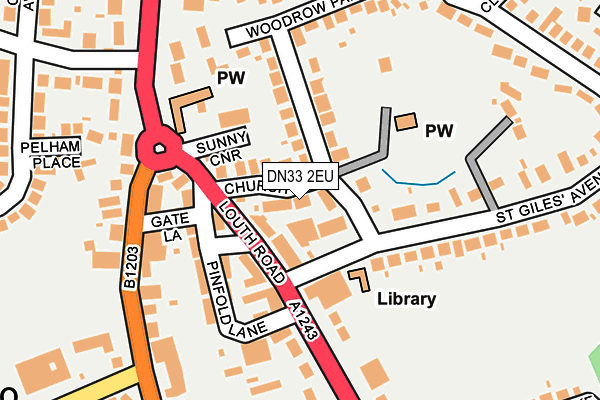 DN33 2EU map - OS OpenMap – Local (Ordnance Survey)