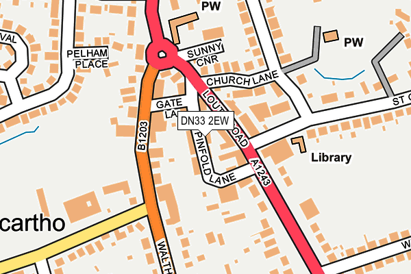 DN33 2EW map - OS OpenMap – Local (Ordnance Survey)