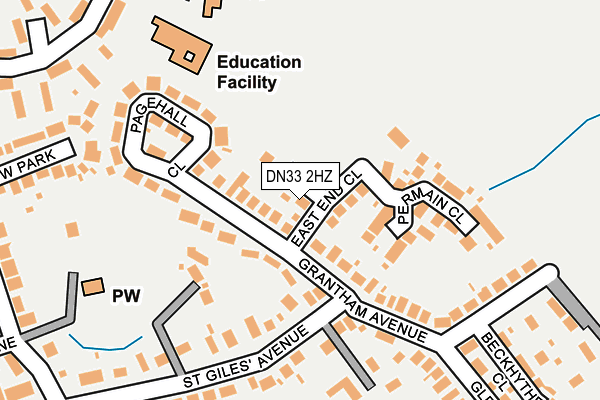 DN33 2HZ map - OS OpenMap – Local (Ordnance Survey)