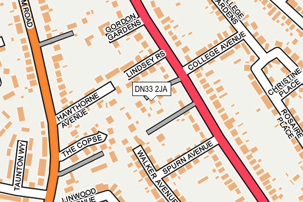 DN33 2JA map - OS OpenMap – Local (Ordnance Survey)
