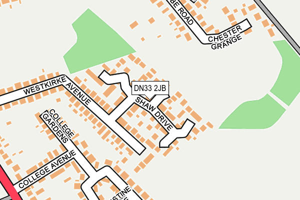 DN33 2JB map - OS OpenMap – Local (Ordnance Survey)