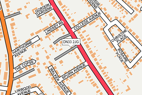 DN33 2JG map - OS OpenMap – Local (Ordnance Survey)