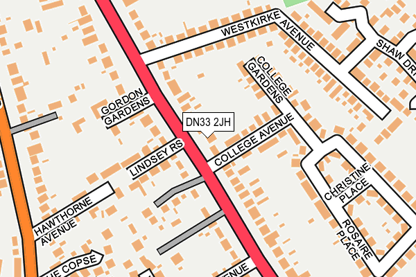 DN33 2JH map - OS OpenMap – Local (Ordnance Survey)