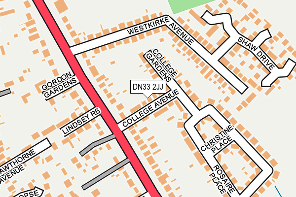 DN33 2JJ map - OS OpenMap – Local (Ordnance Survey)
