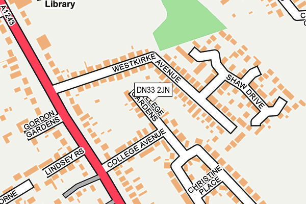 DN33 2JN map - OS OpenMap – Local (Ordnance Survey)