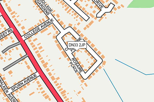 DN33 2JP map - OS OpenMap – Local (Ordnance Survey)