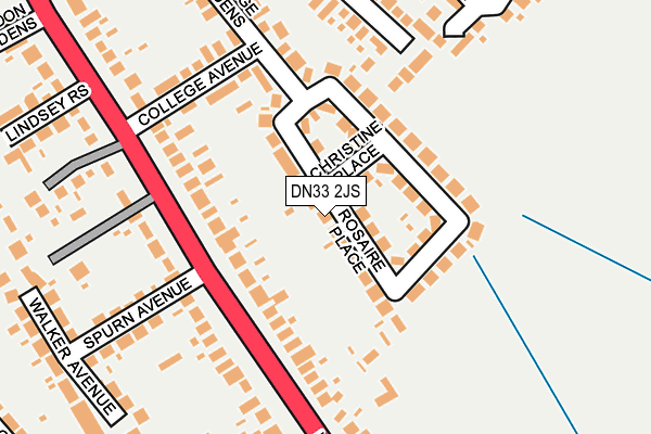 DN33 2JS map - OS OpenMap – Local (Ordnance Survey)