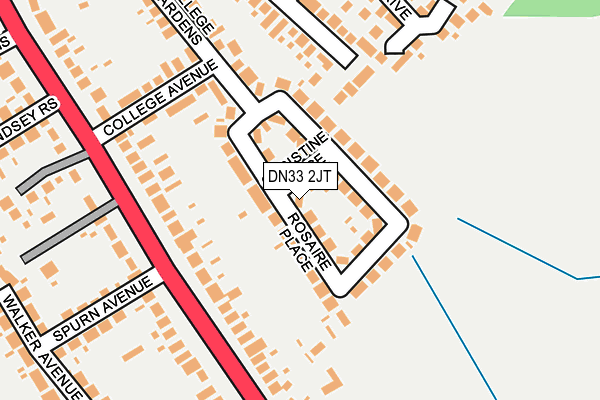 DN33 2JT map - OS OpenMap – Local (Ordnance Survey)