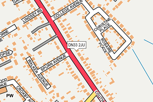 DN33 2JU map - OS OpenMap – Local (Ordnance Survey)