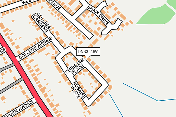 DN33 2JW map - OS OpenMap – Local (Ordnance Survey)