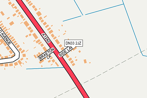 DN33 2JZ map - OS OpenMap – Local (Ordnance Survey)