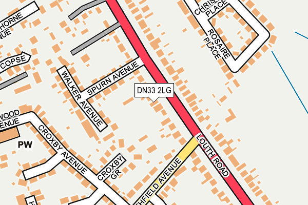 DN33 2LG map - OS OpenMap – Local (Ordnance Survey)