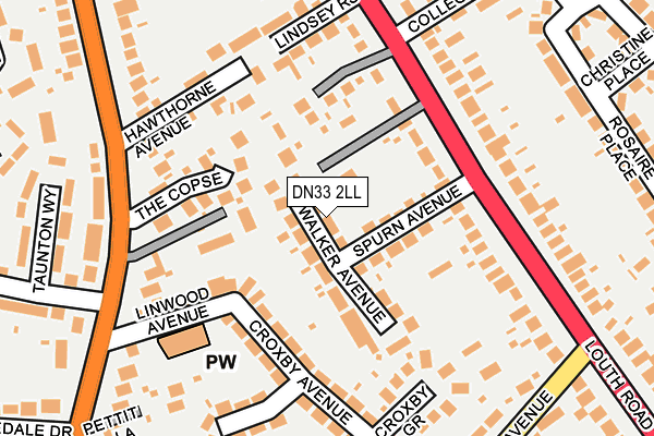 DN33 2LL map - OS OpenMap – Local (Ordnance Survey)