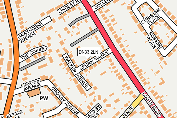 DN33 2LN map - OS OpenMap – Local (Ordnance Survey)