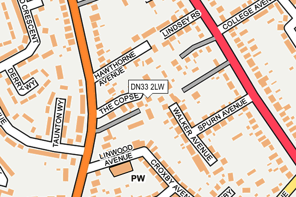 DN33 2LW map - OS OpenMap – Local (Ordnance Survey)