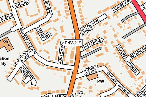 DN33 2LZ map - OS OpenMap – Local (Ordnance Survey)