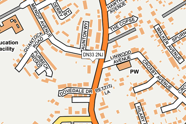 DN33 2NJ map - OS OpenMap – Local (Ordnance Survey)