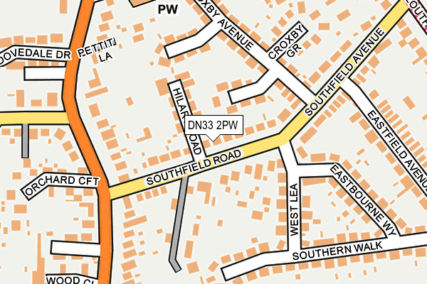 DN33 2PW map - OS OpenMap – Local (Ordnance Survey)