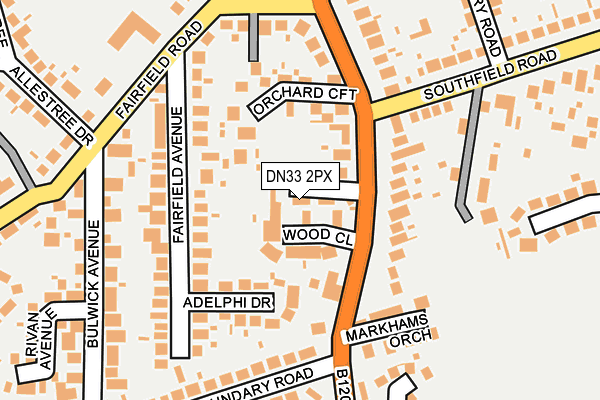 DN33 2PX map - OS OpenMap – Local (Ordnance Survey)