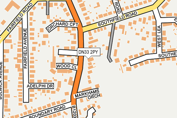 DN33 2PY map - OS OpenMap – Local (Ordnance Survey)