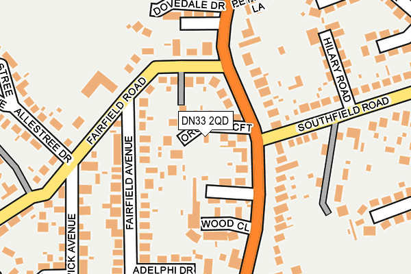DN33 2QD map - OS OpenMap – Local (Ordnance Survey)