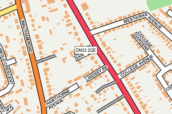 DN33 2QE map - OS OpenMap – Local (Ordnance Survey)