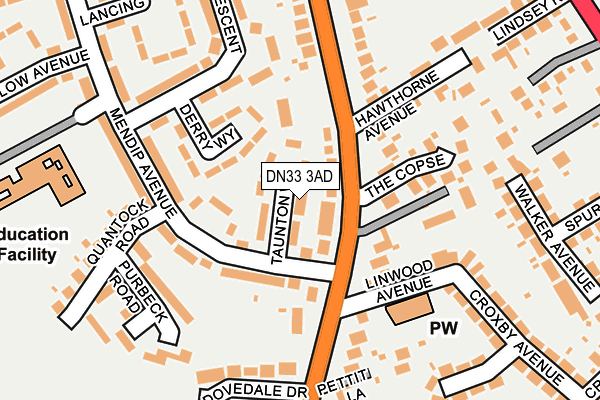 DN33 3AD map - OS OpenMap – Local (Ordnance Survey)