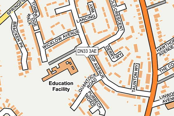 DN33 3AE map - OS OpenMap – Local (Ordnance Survey)