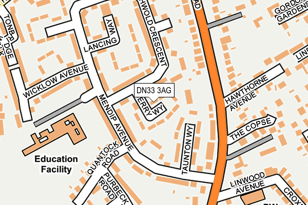 DN33 3AG map - OS OpenMap – Local (Ordnance Survey)