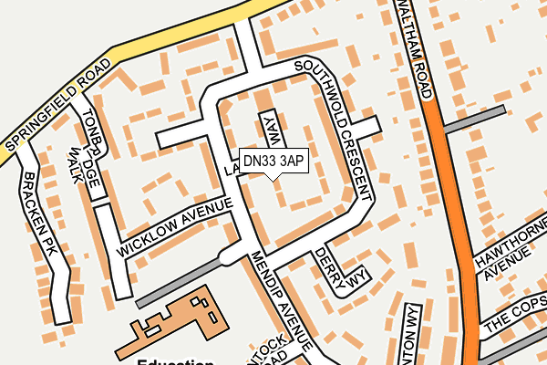 DN33 3AP map - OS OpenMap – Local (Ordnance Survey)