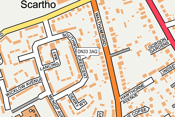 DN33 3AQ map - OS OpenMap – Local (Ordnance Survey)