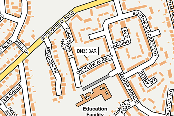 DN33 3AR map - OS OpenMap – Local (Ordnance Survey)