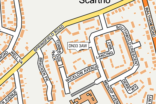 DN33 3AW map - OS OpenMap – Local (Ordnance Survey)