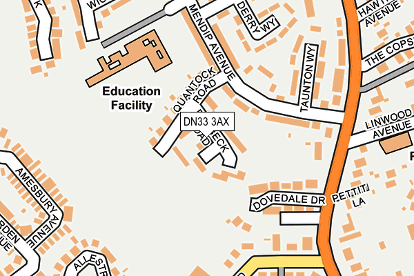 DN33 3AX map - OS OpenMap – Local (Ordnance Survey)
