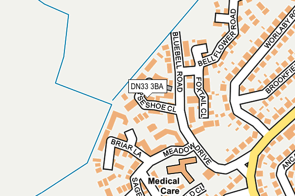 DN33 3BA map - OS OpenMap – Local (Ordnance Survey)