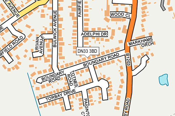 DN33 3BD map - OS OpenMap – Local (Ordnance Survey)