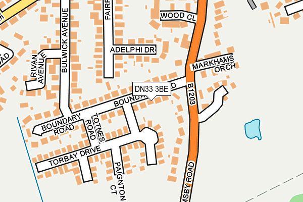 DN33 3BE map - OS OpenMap – Local (Ordnance Survey)