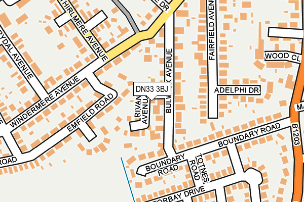 DN33 3BJ map - OS OpenMap – Local (Ordnance Survey)