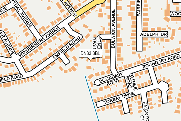 DN33 3BL map - OS OpenMap – Local (Ordnance Survey)