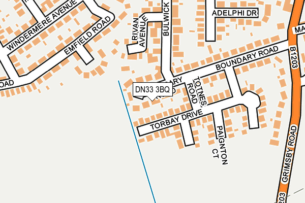 DN33 3BQ map - OS OpenMap – Local (Ordnance Survey)