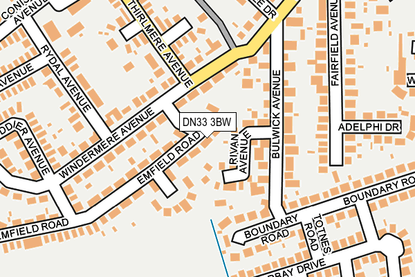 DN33 3BW map - OS OpenMap – Local (Ordnance Survey)