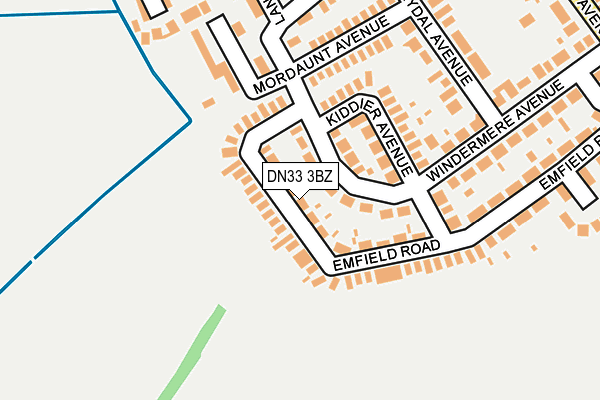 DN33 3BZ map - OS OpenMap – Local (Ordnance Survey)