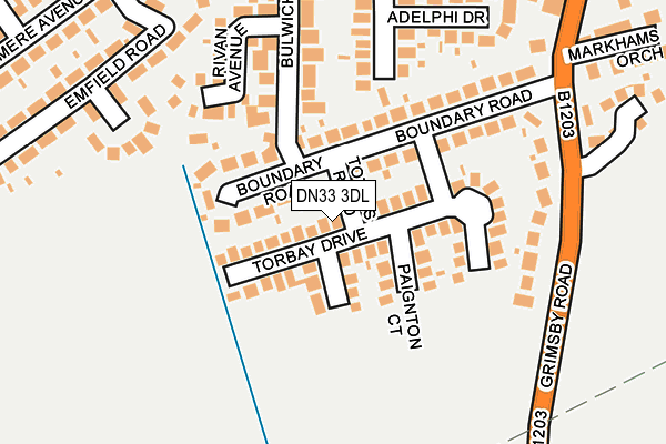 DN33 3DL map - OS OpenMap – Local (Ordnance Survey)