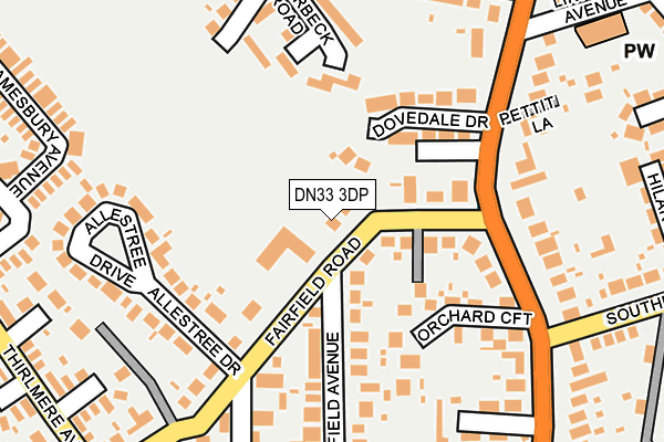 DN33 3DP map - OS OpenMap – Local (Ordnance Survey)