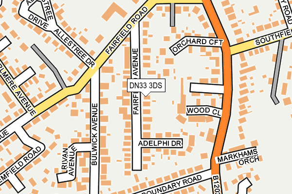 DN33 3DS map - OS OpenMap – Local (Ordnance Survey)