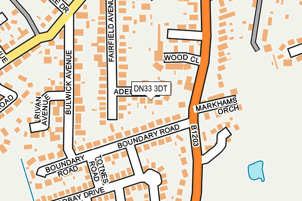 DN33 3DT map - OS OpenMap – Local (Ordnance Survey)